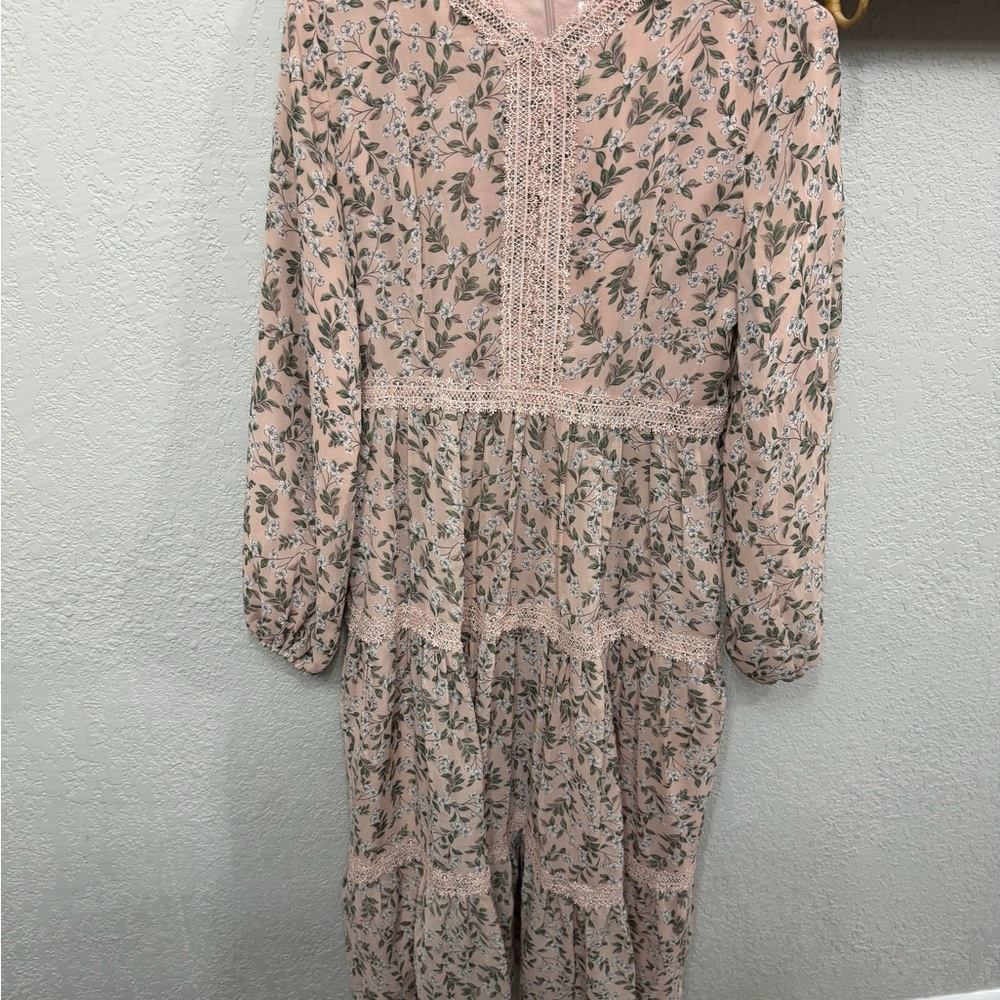 Dainty Jewells Pink Floral Long Sleeve Dress